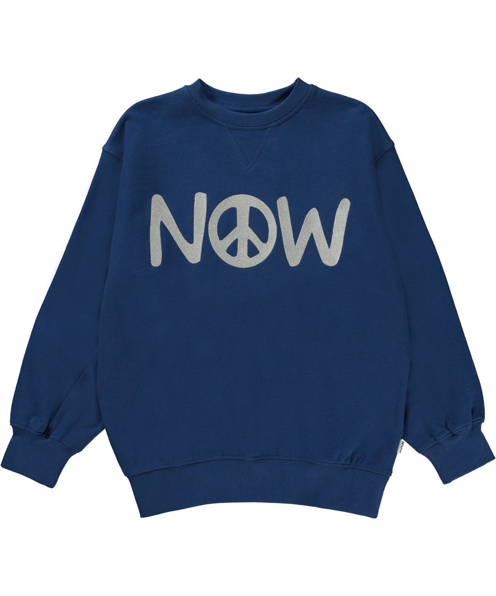 Magni - Indigo - Økologisk mørkeblå sweatshirt peace now