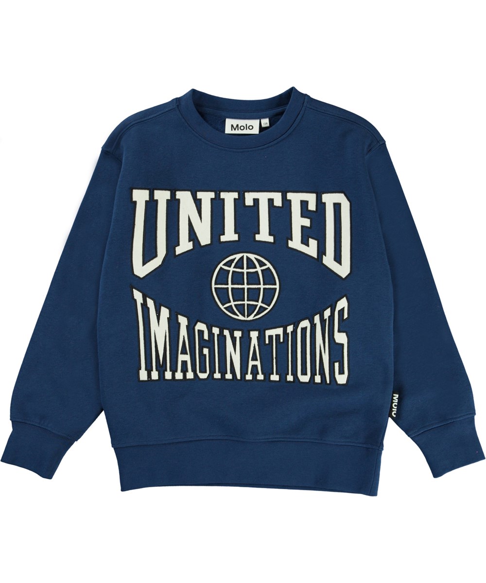 Mann - Naval Blue - Marine blå sweatshirt united imaginations print.