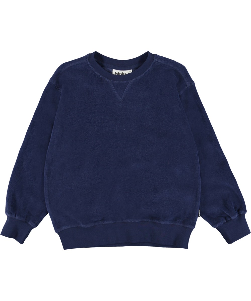 Mann - Sailor - Økologisk mørkeblå froté sweatshirt 