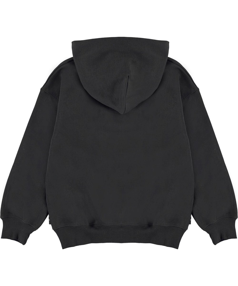 Matt - Black - Sort sweatshirt hoodie med gult smiley.