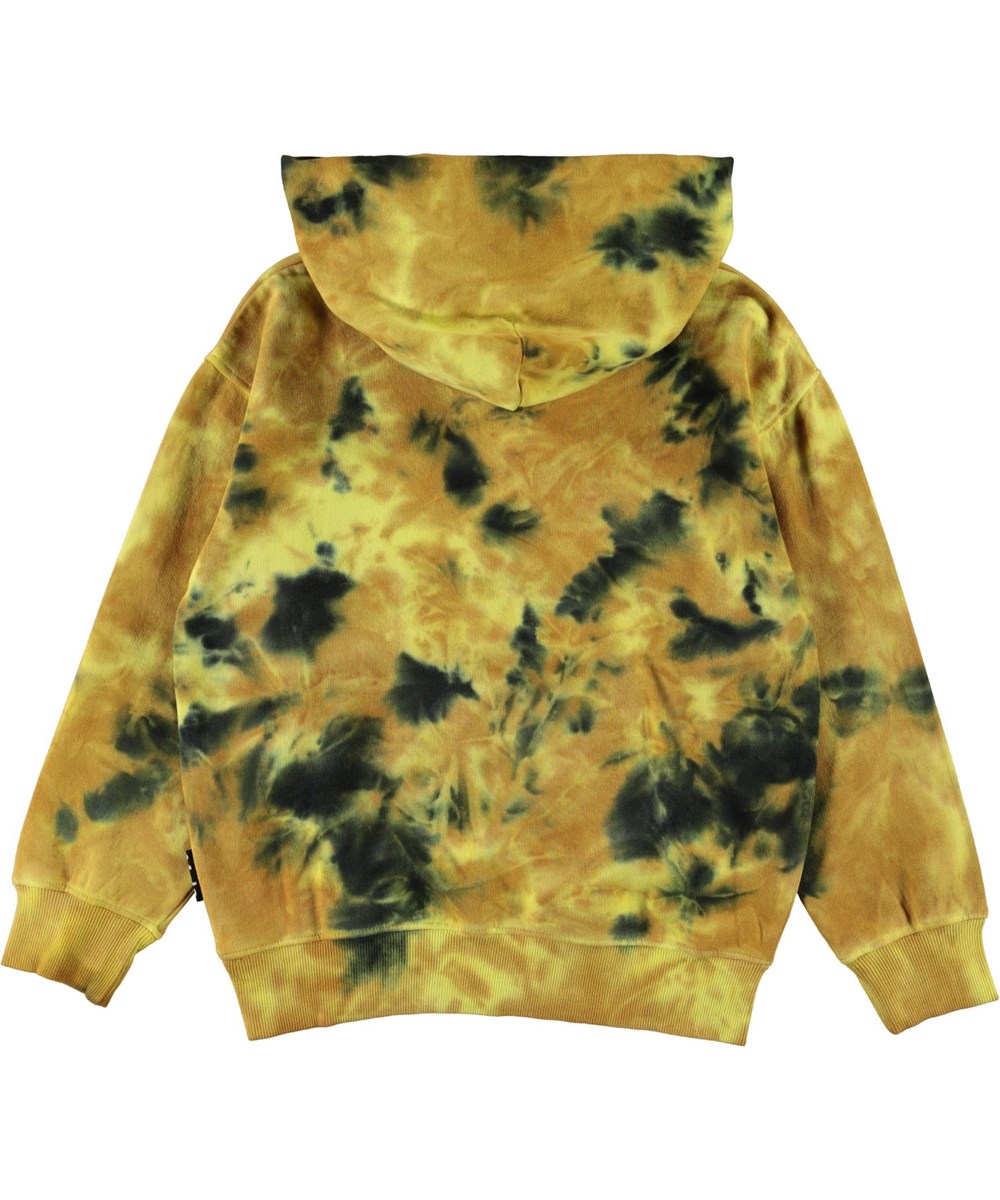 Matt - Tie Dye - Økologisk gul og sort tie-dye hættetrøje