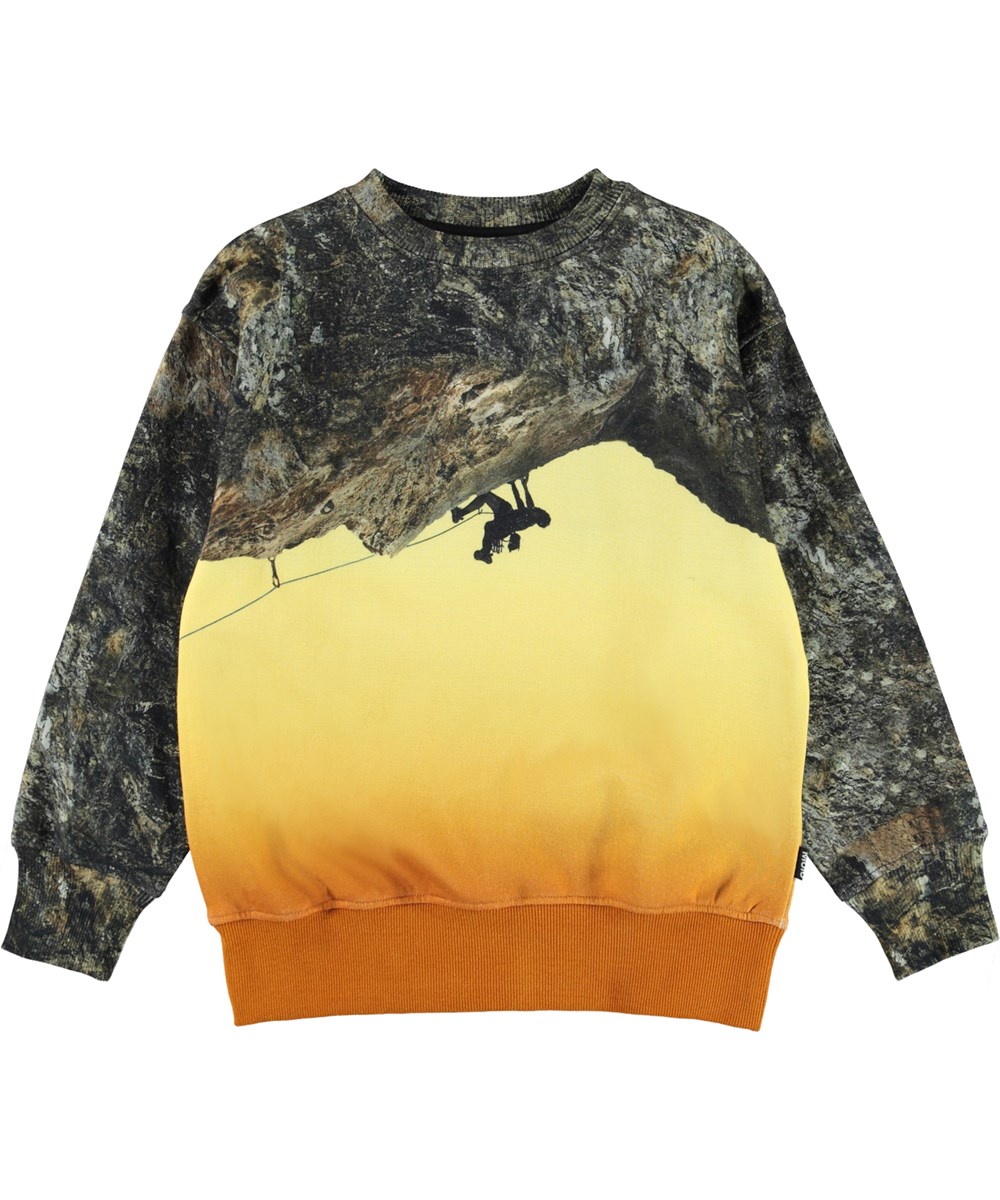 Mattis - Climber - Økologisk sweatshirt med print af klippe 