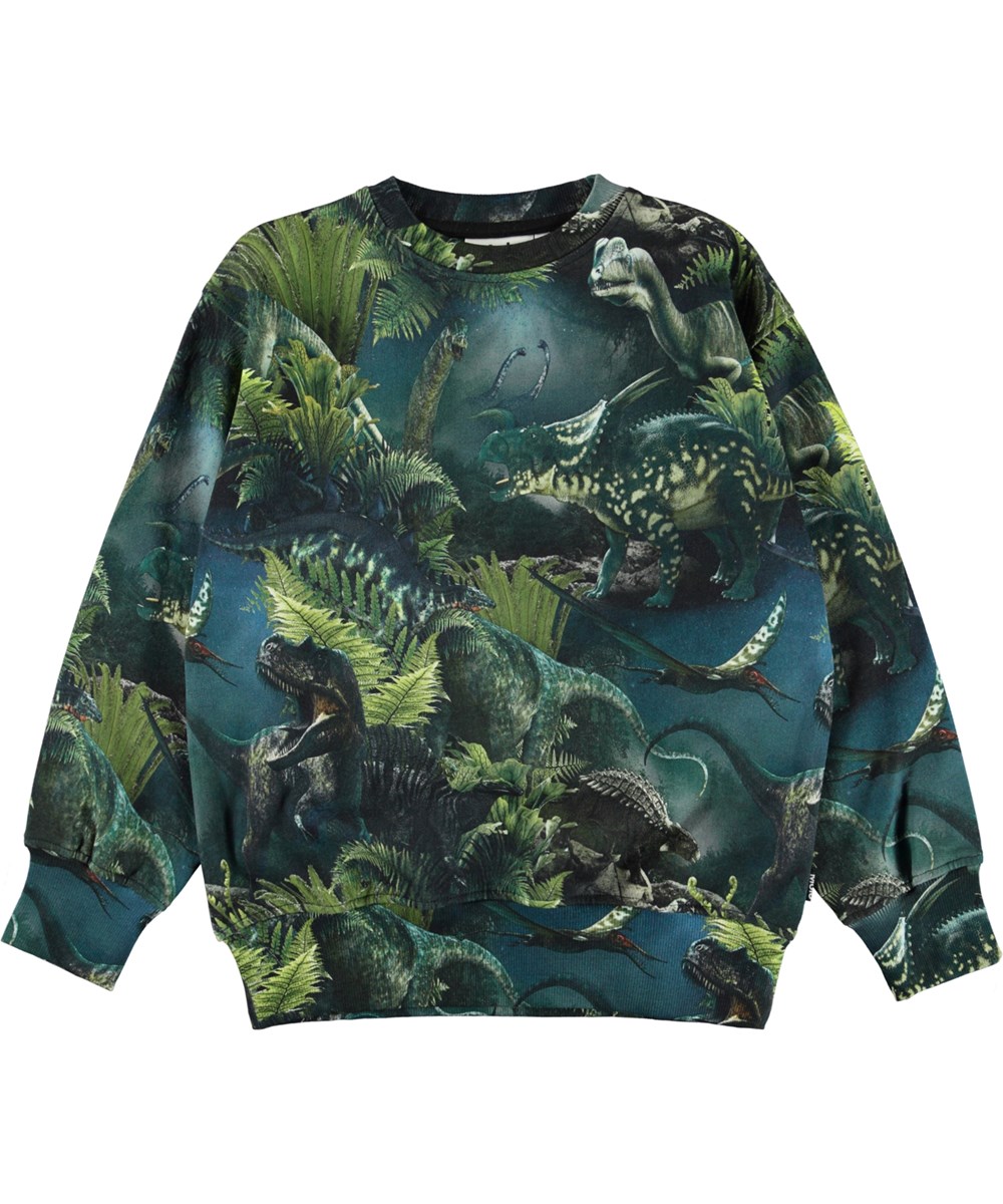 Mattis - Dino Night - Økologisk sweatshirt med dinosauer print