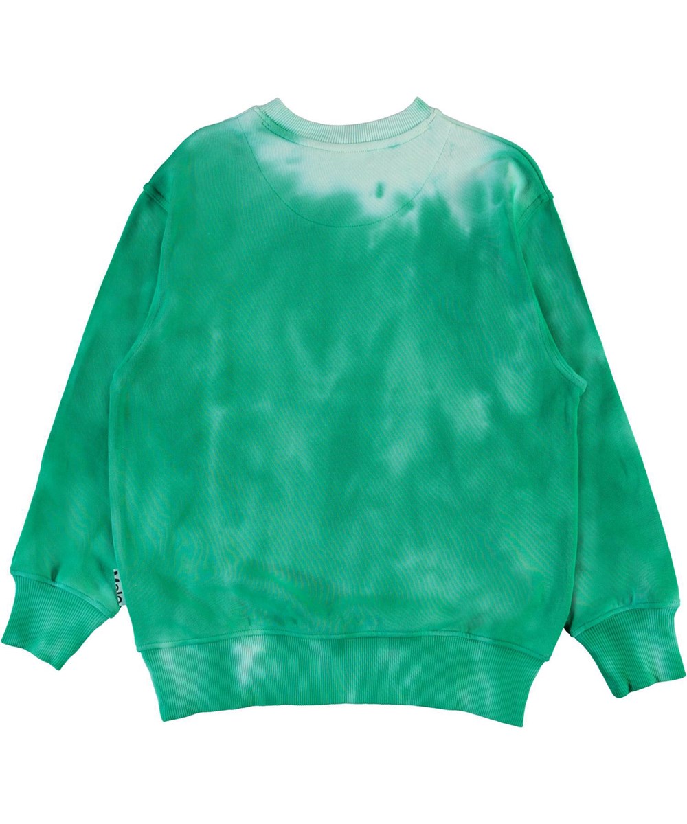 Mattis - Royal Green - Økologisk grøn tie-dye sweatshirt