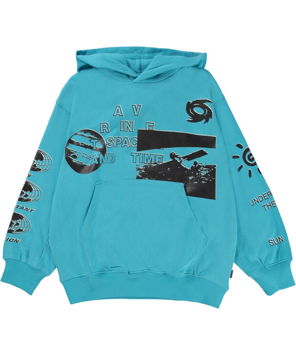 Maxx - Horizon - Blå hoodie med grafisk print