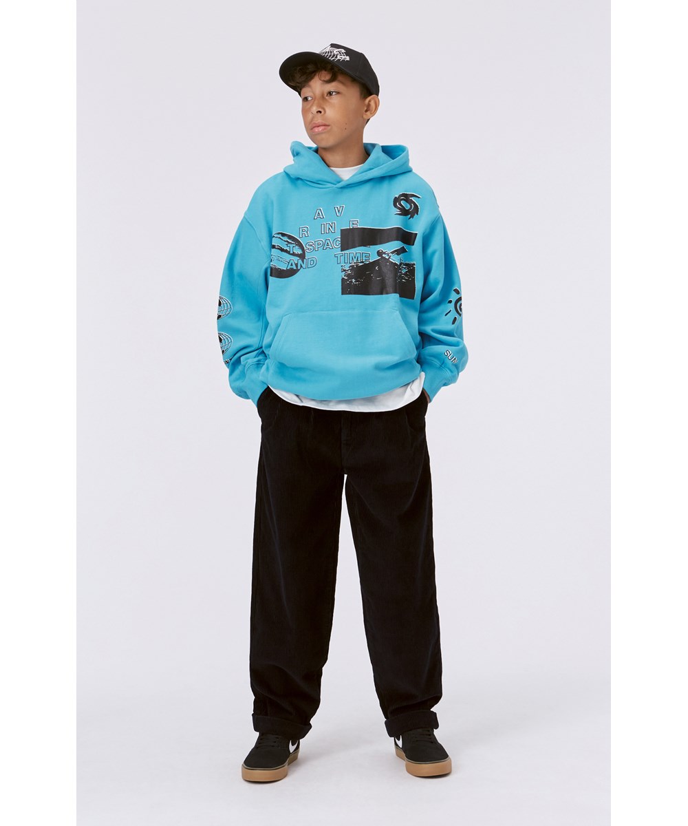 Maxx - Horizon - Blå hoodie med grafisk print