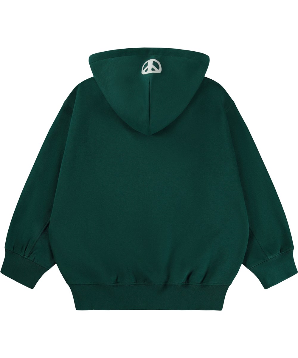 Mazz - Fantasy Forest - Grøn hoodie med lynlås og grafisk print