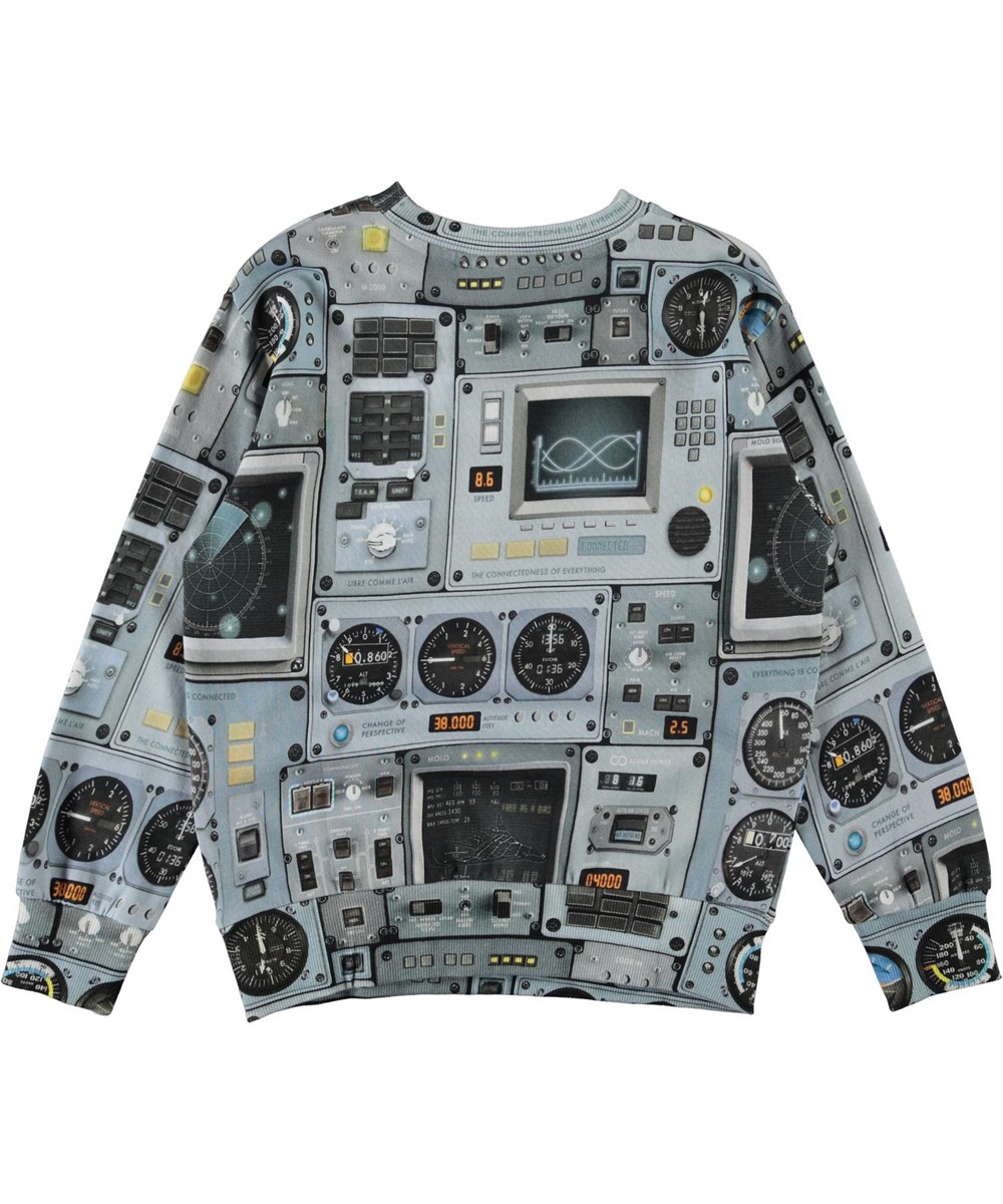 Mik - Cockpit - Økologisk lyseblå sweatshirt med cockpit print