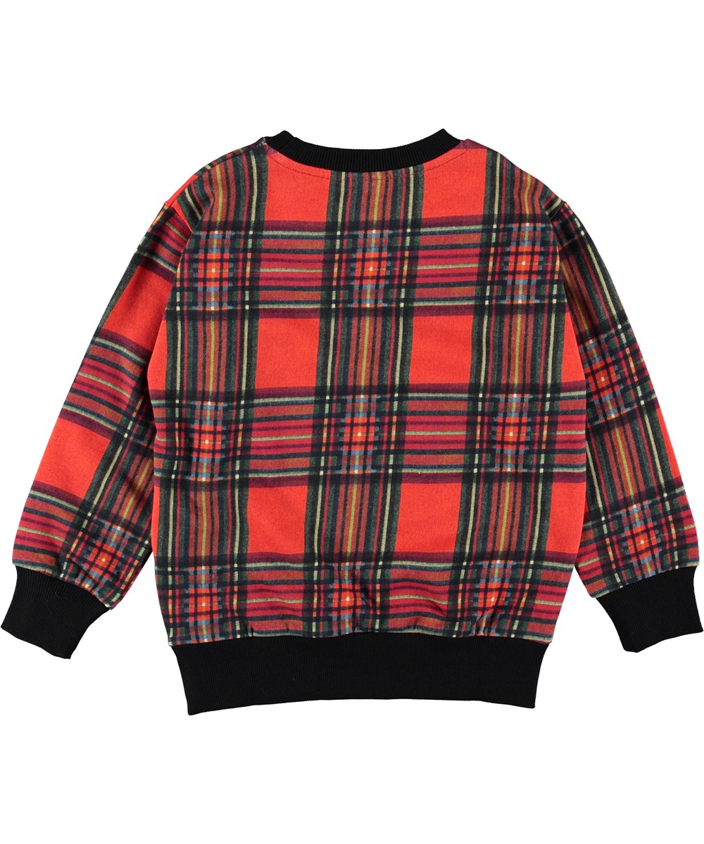 Mik - Red Check - Rød ternet sweatshirt.