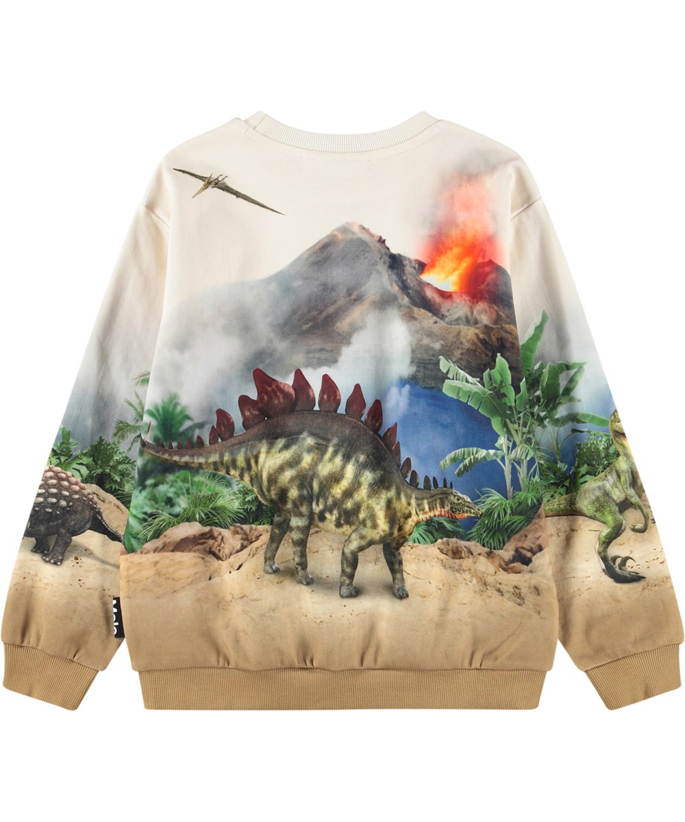 Miksi - Hot Spring Dinos - Sweatshirt i økologisk bomuld med dinosaurerprint til børn
