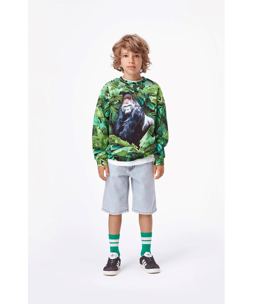 Miksi - Jungle Gorilla - Økologisk sweatshirt med jungle og gorilla