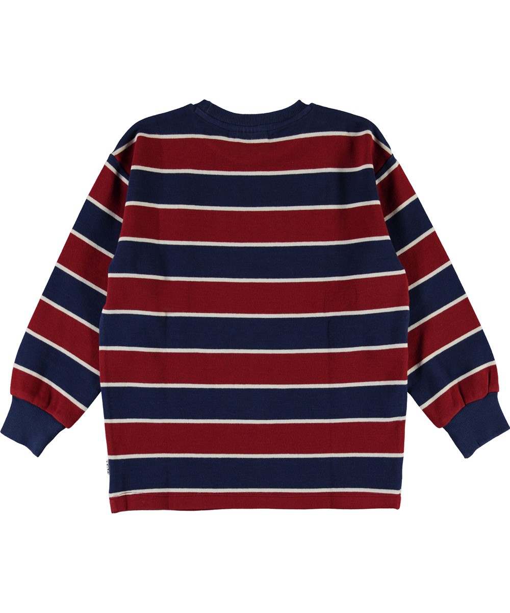 Monau - 3 Colour Stripe - Equality sweatshirt  i blå og bordeaux 