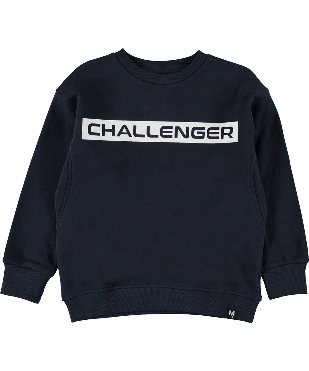 Mons - Carbon - Blå sweatshirt med tekst. 