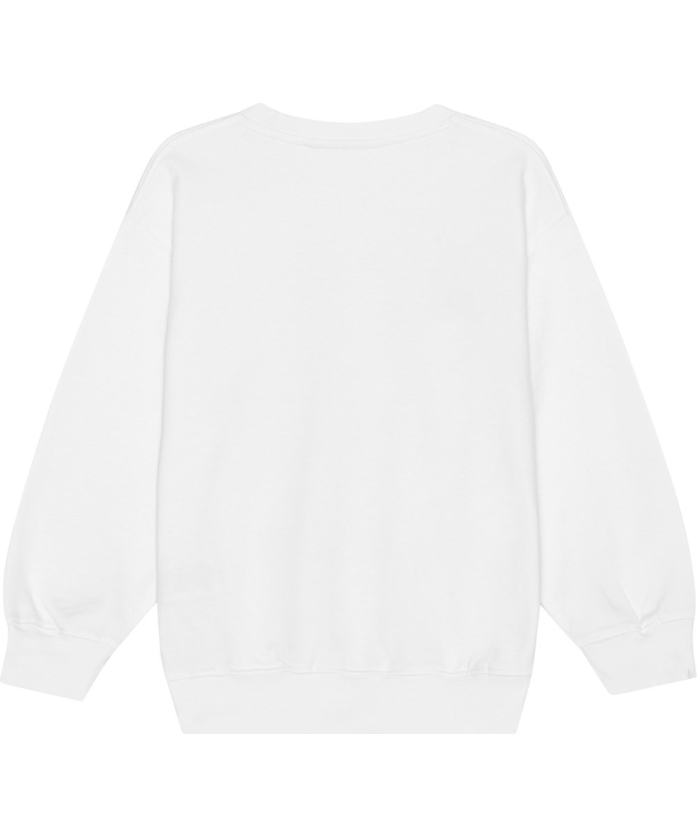 Monti - White - Hvid økologisk sweatshirt med alien og isprint