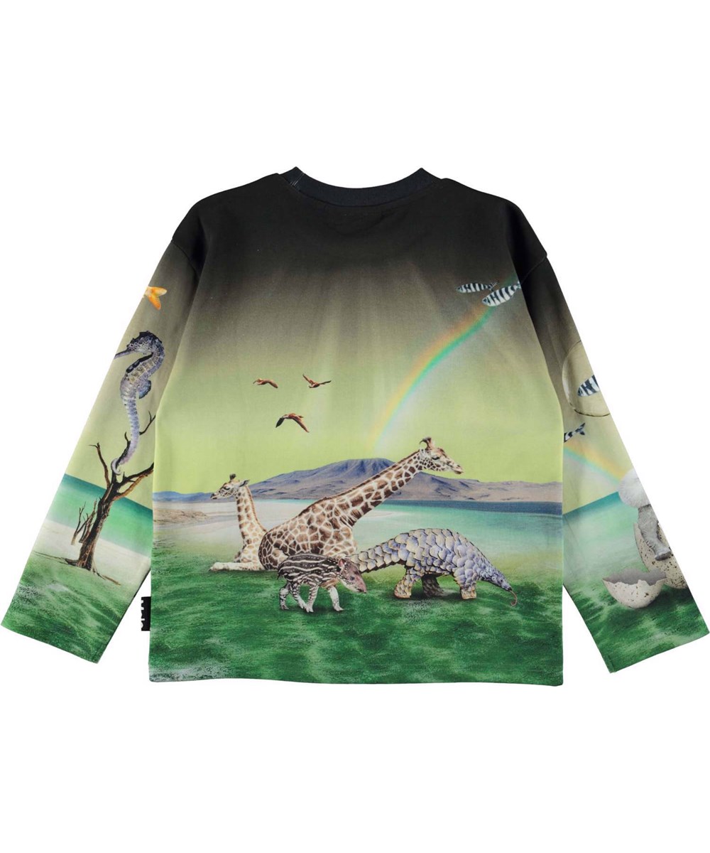 Mountoo - Imaginary World - Bluse med søhest tiger elefant print.