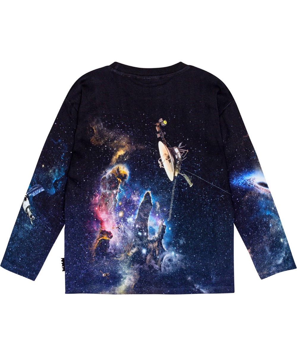 Mountoo - Telescope - Multifarvet økologisk sweatshirt med rum teleskop print