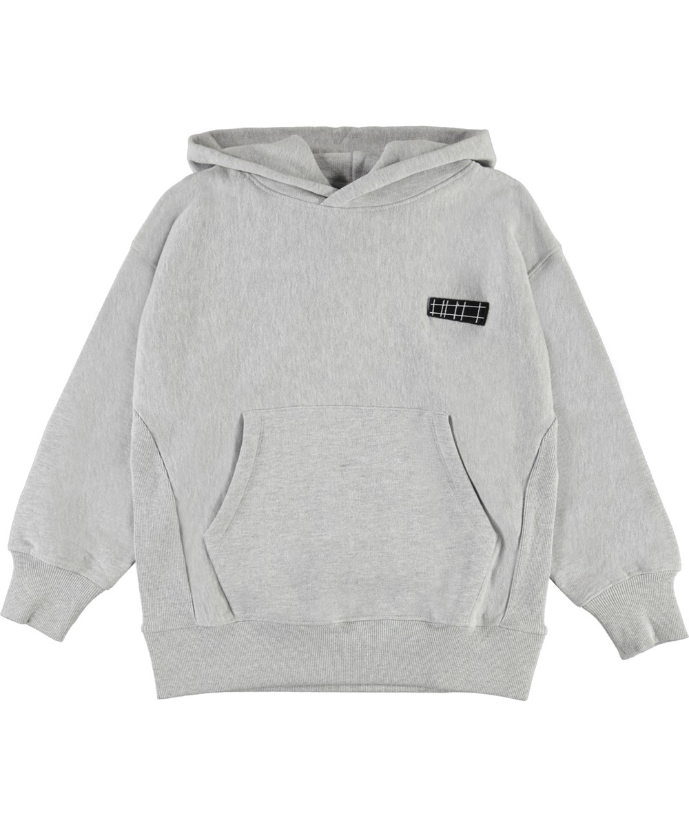 Moz - Marled Grey - Lys grå sweatshirt hoodie.