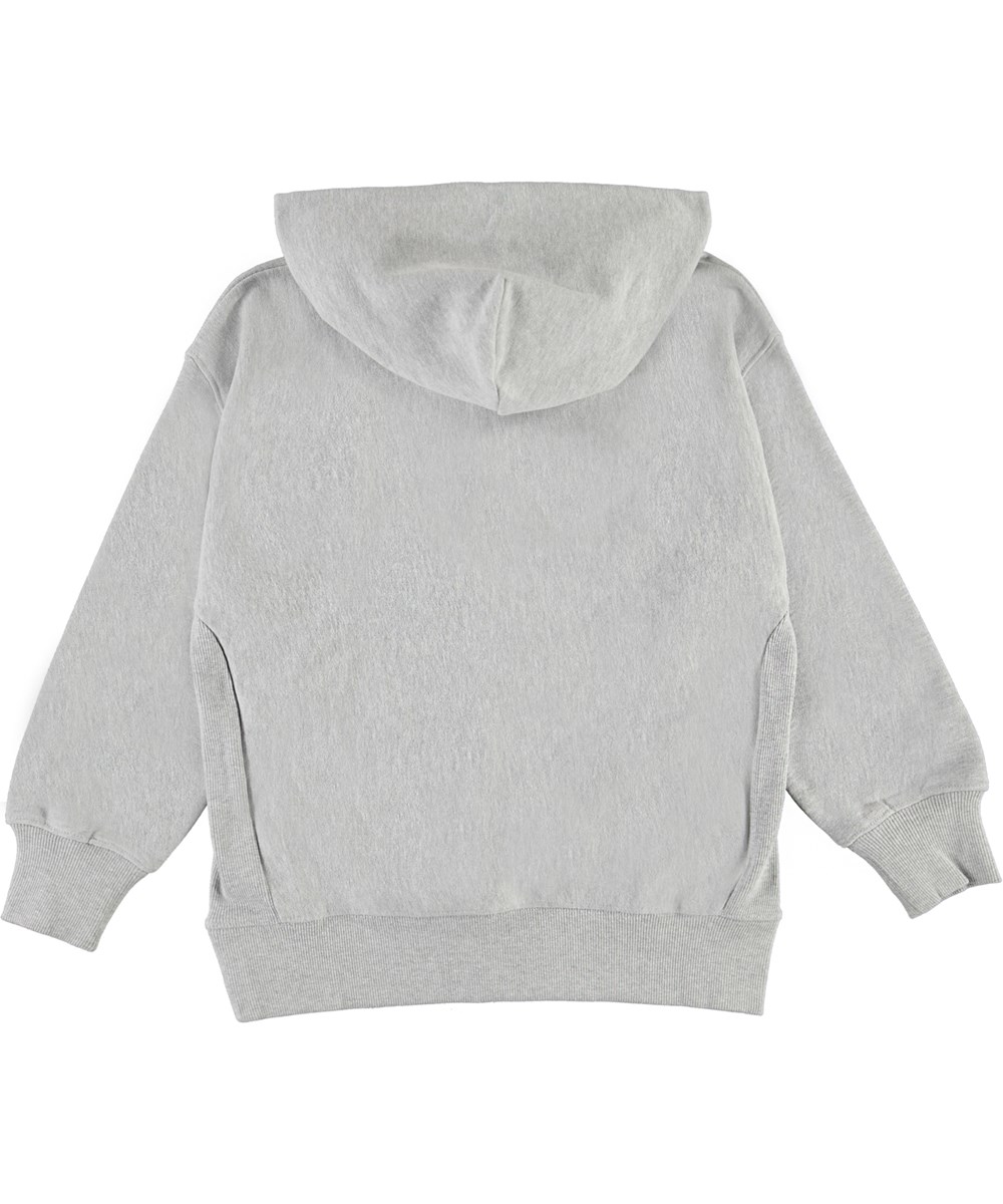 Moz - Marled Grey - Lys grå sweatshirt hoodie.