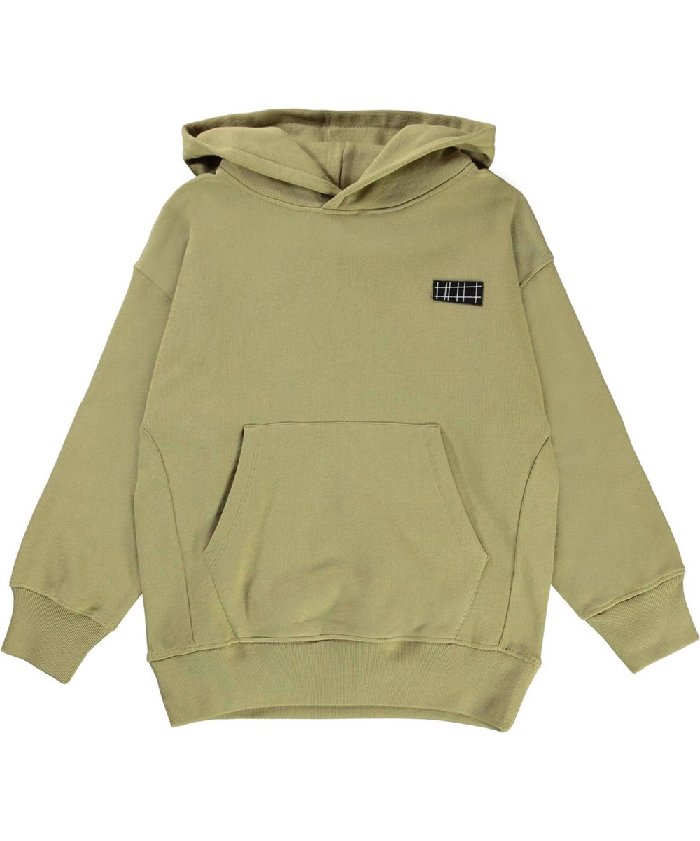 Moz - Cedar - Støvet grøn sweatshirt hoodie.