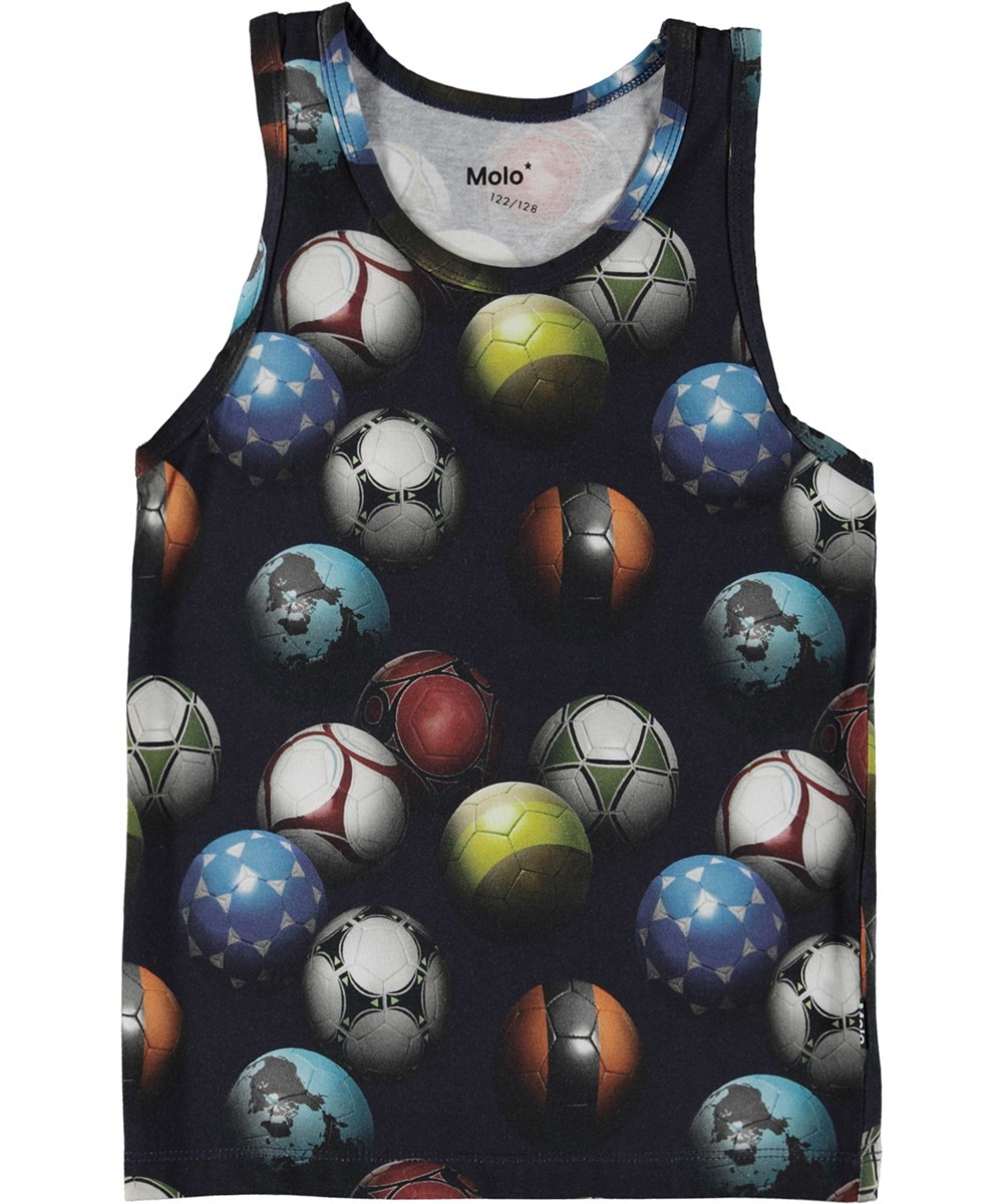 Jayden 2-pack - Blue Footballs - 2 undertrøjer i blå og med fodbolde