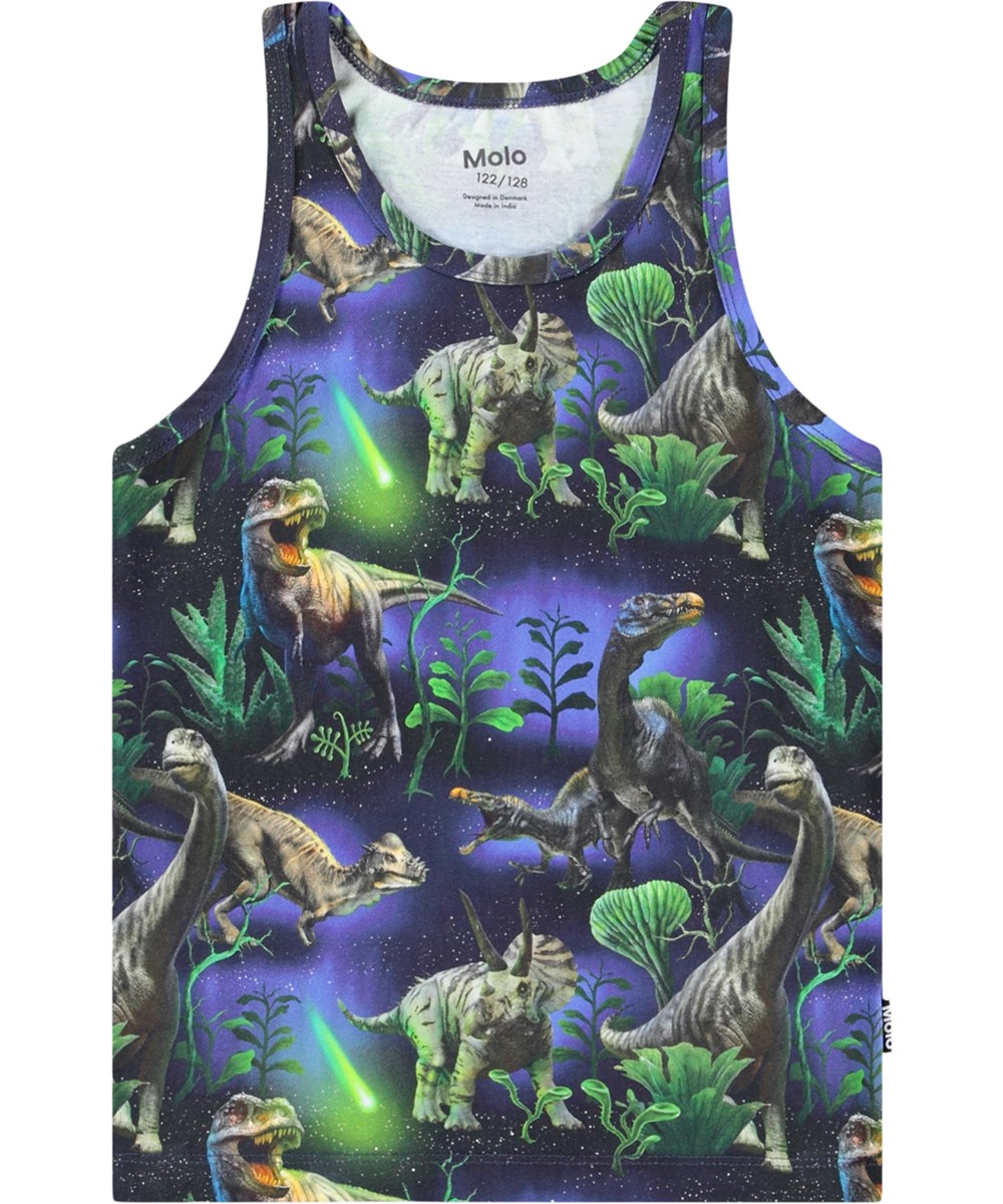 Jayden 2-pack - Dino Galaxy - 2-pak undertrøjer til børn med brede stropper og rund hals i blødt økologisk bomuld.