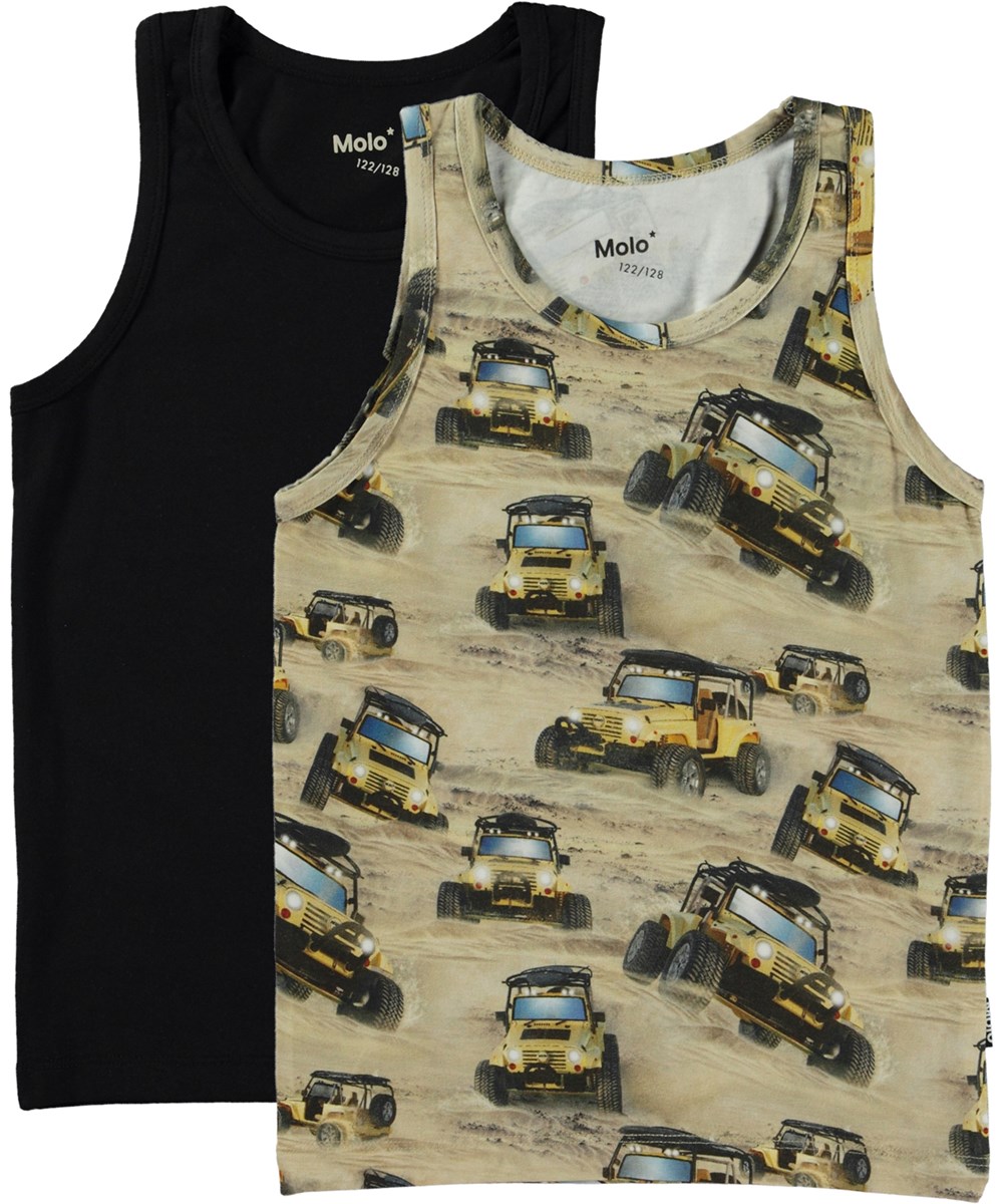 Jayden 2-pack - Jeeps Black - 2-pack undertrøjer i sort og med jeep print