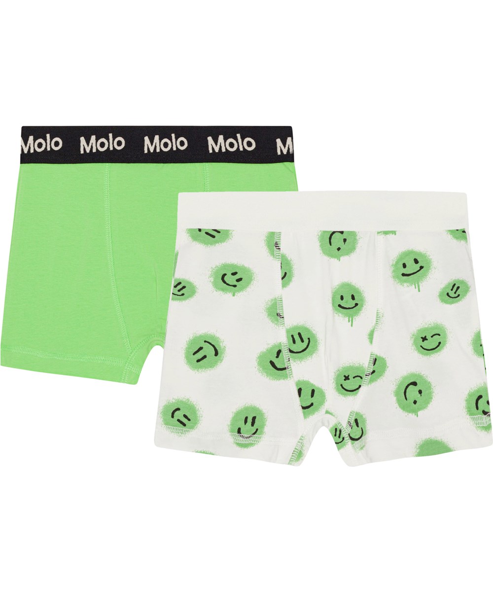 Justin 2-pack - Grass Smiles - 2-pak økologiske underbukser