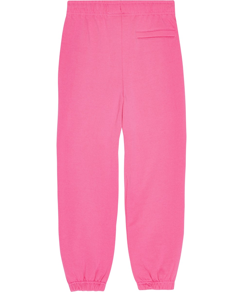 Adan - Shocking Pink - Rosa sweatpants i ekologisk bomull med gummiband i midjan och vid anklarna.
