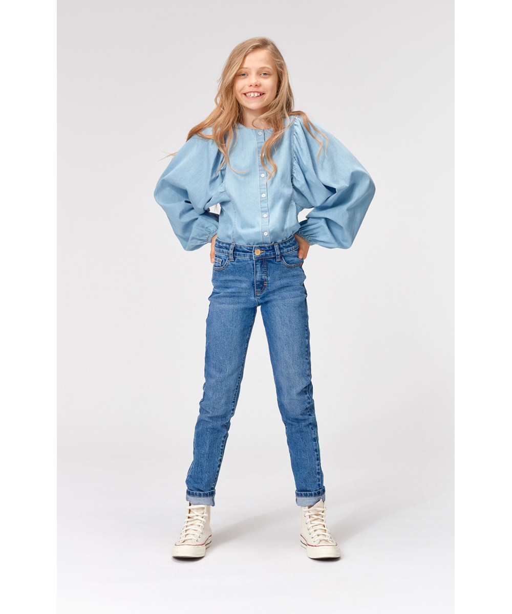 Adele - Retro Blue Denim - Blå slim jeans