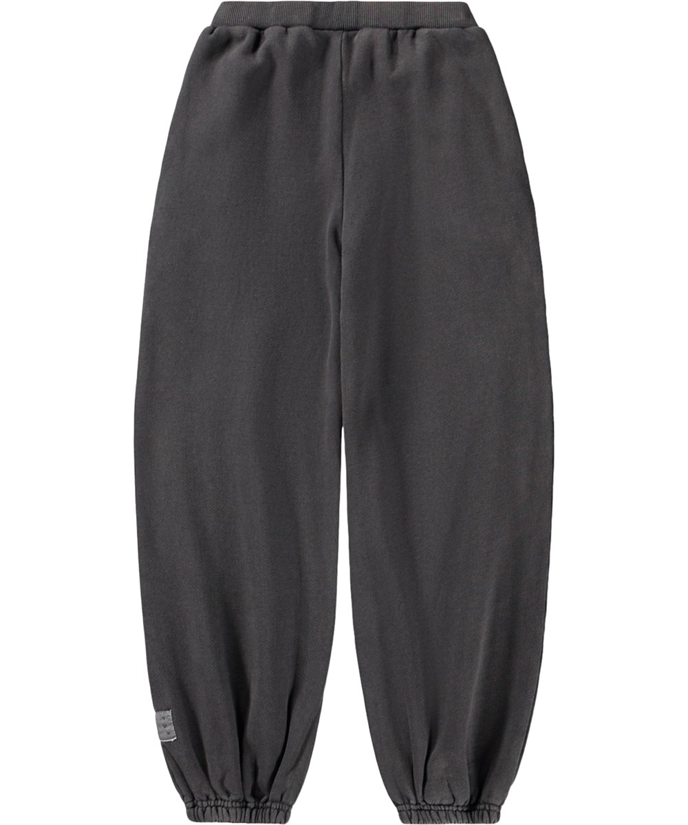 Adriana - Raven - Grå mjuka sweatpants för barn i ekologisk bomull