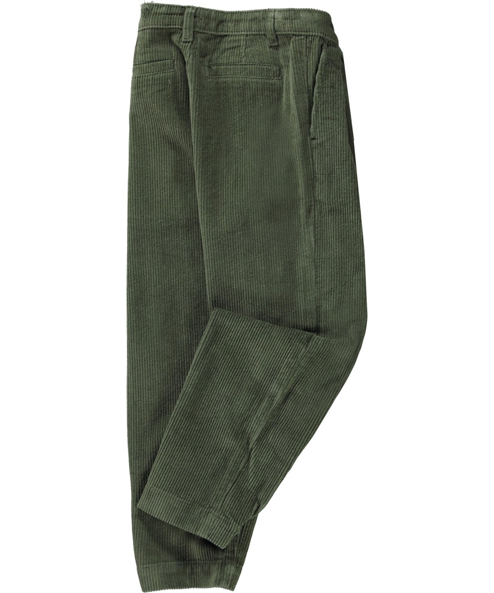 Aleen - Moss Green - Gröna byxor i räfflad manchester.