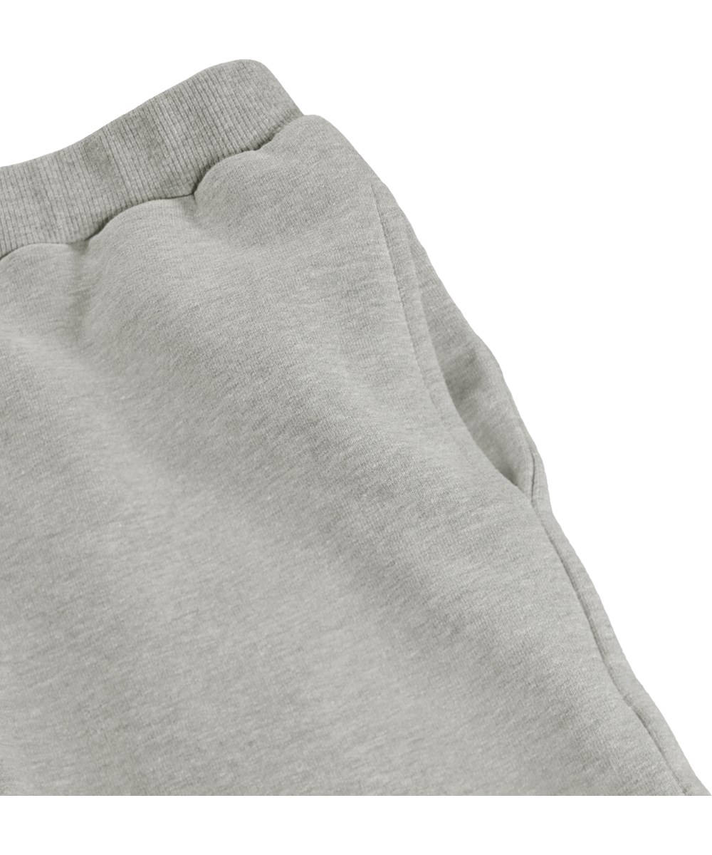 Alexandria - Grey Melange - Grå mjuka sweatpants för barn i ekologisk bomull