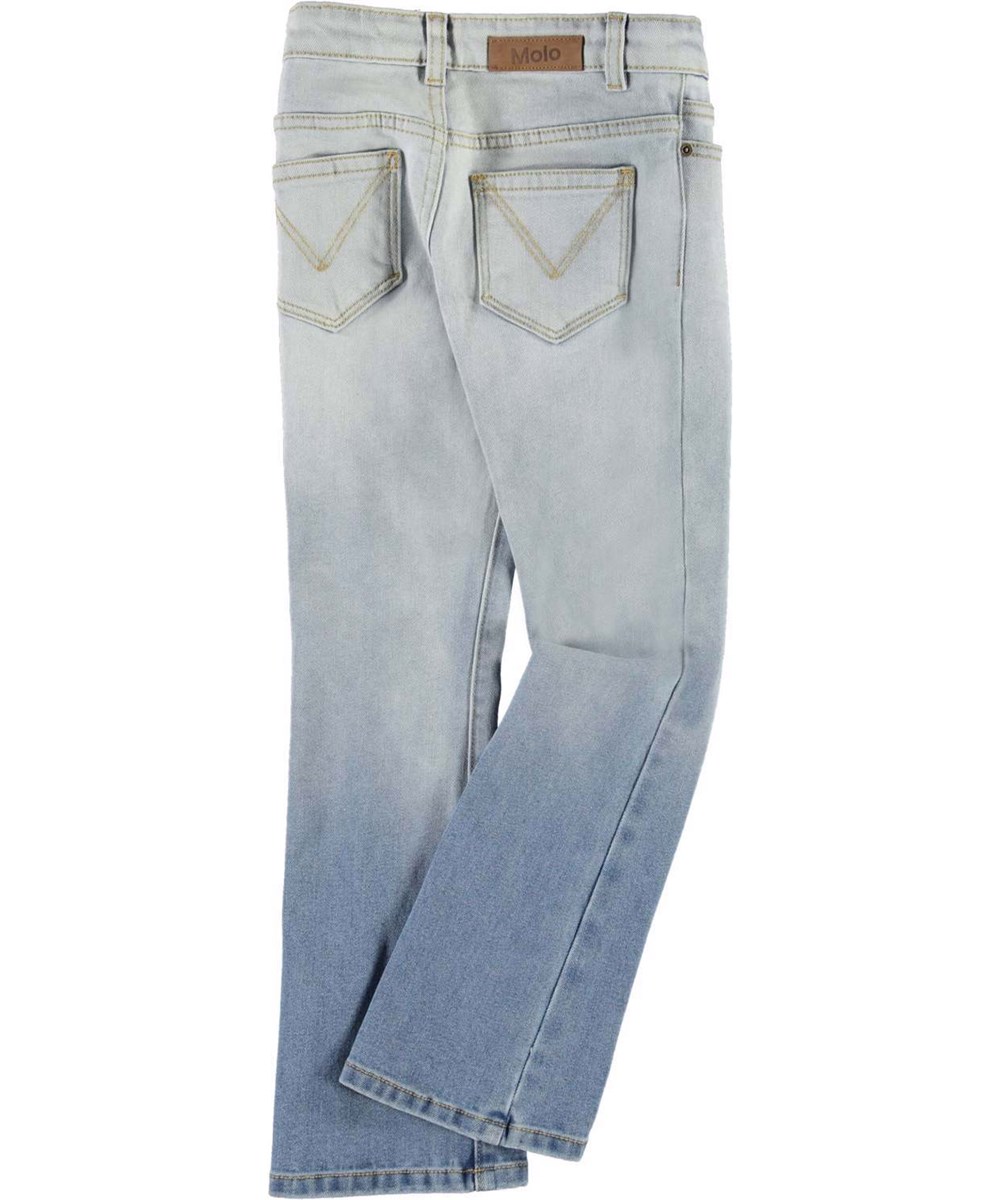 Aliza - Faded Blue Denim - Blå utsvängda jeans.