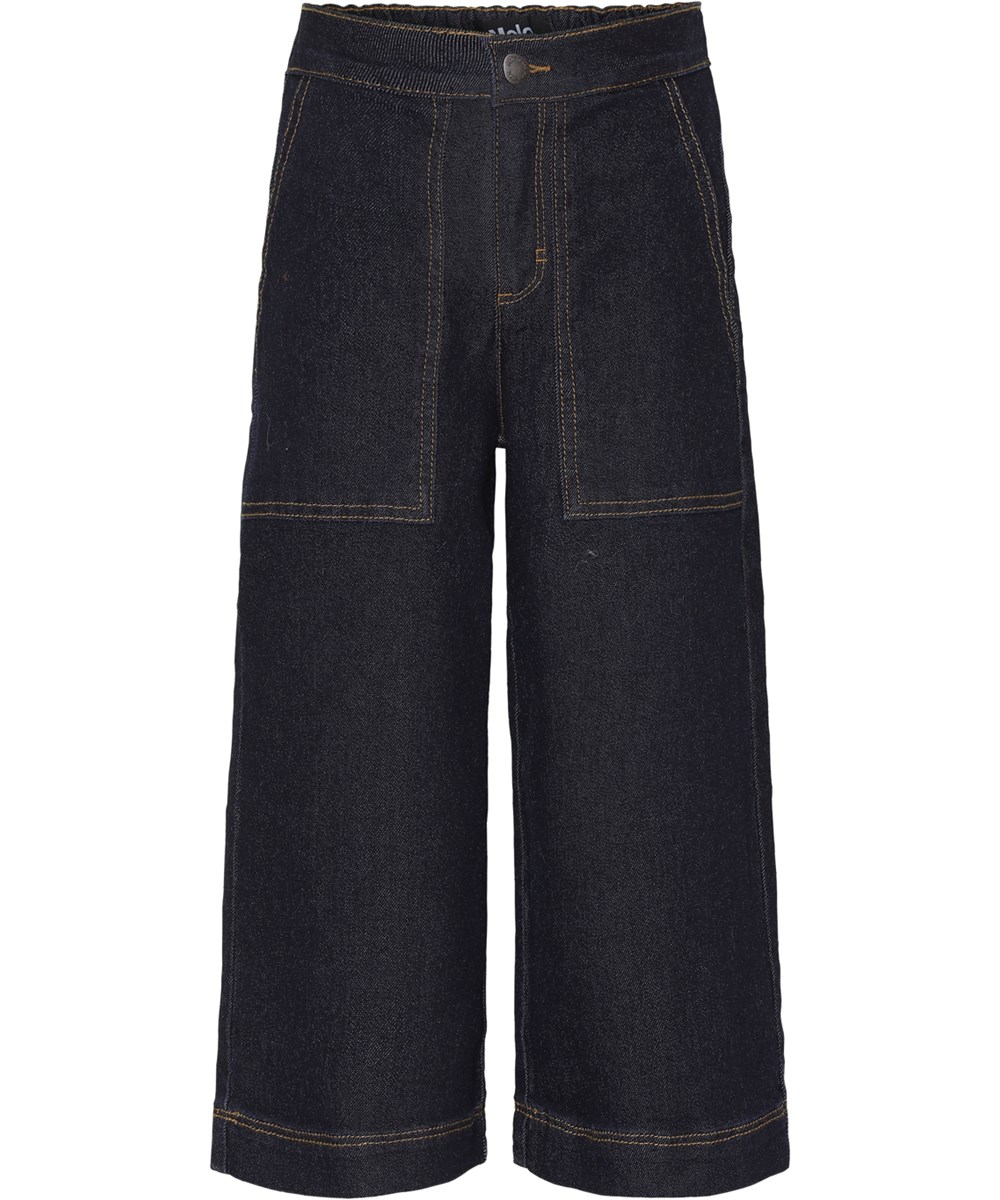 Alyna - Raw Indigo Denim - Mörkblå jeansculottes.