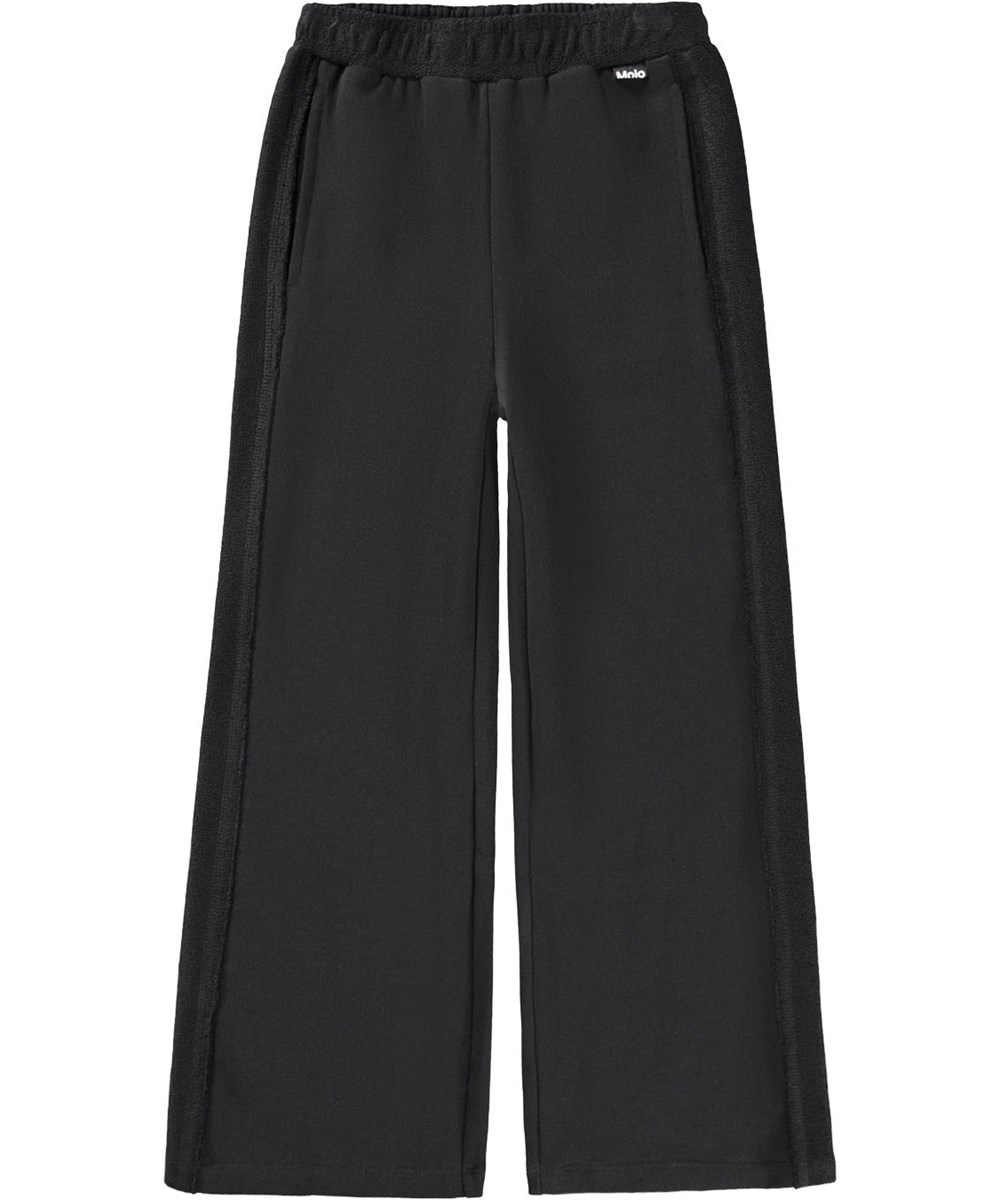 Amlia - Black - Svarta sweatpants för barn tillverkade av ekologisk bomull.