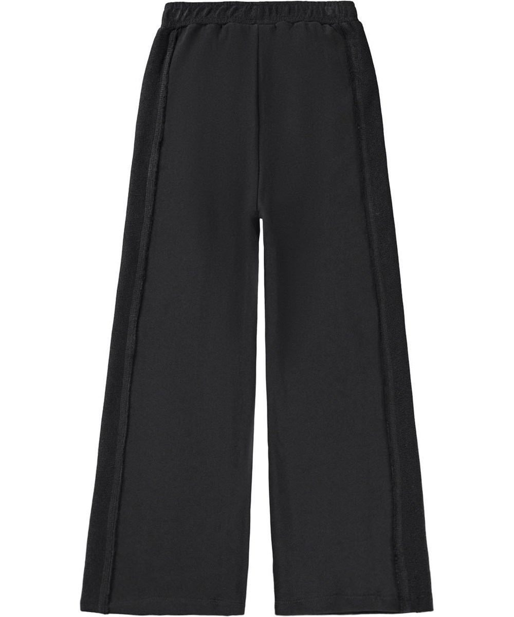 Amlia - Black - Svarta sweatpants för barn tillverkade av ekologisk bomull.