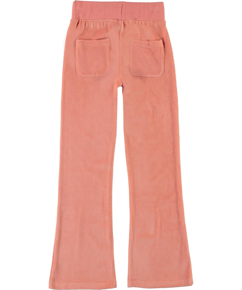 Annie - Burnt Coral - Korallfärgad mjukisbyxa i velour 