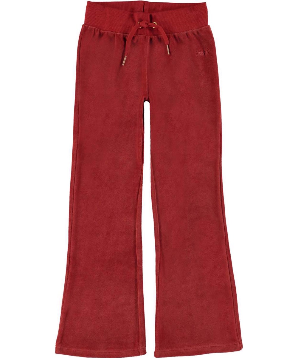 Annie - Dried Chili - Röda velour sweatpants.