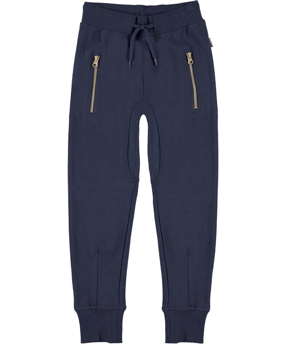 Ashley - Peacoat - Ekologiska blå mjukisbyxor 