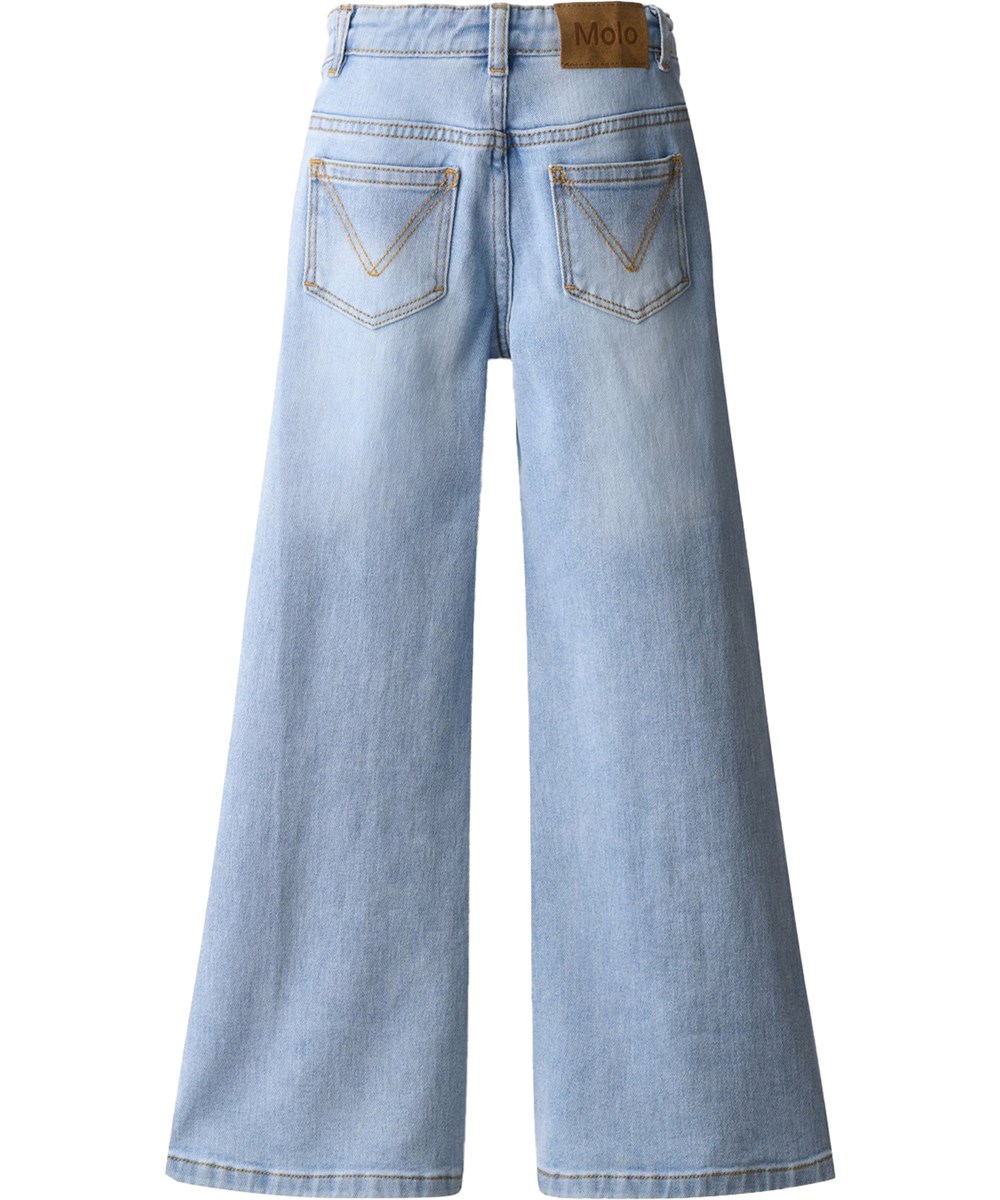 Asta - Bleached - Ljusblå stretchjeans för barn i ekologisk bomull