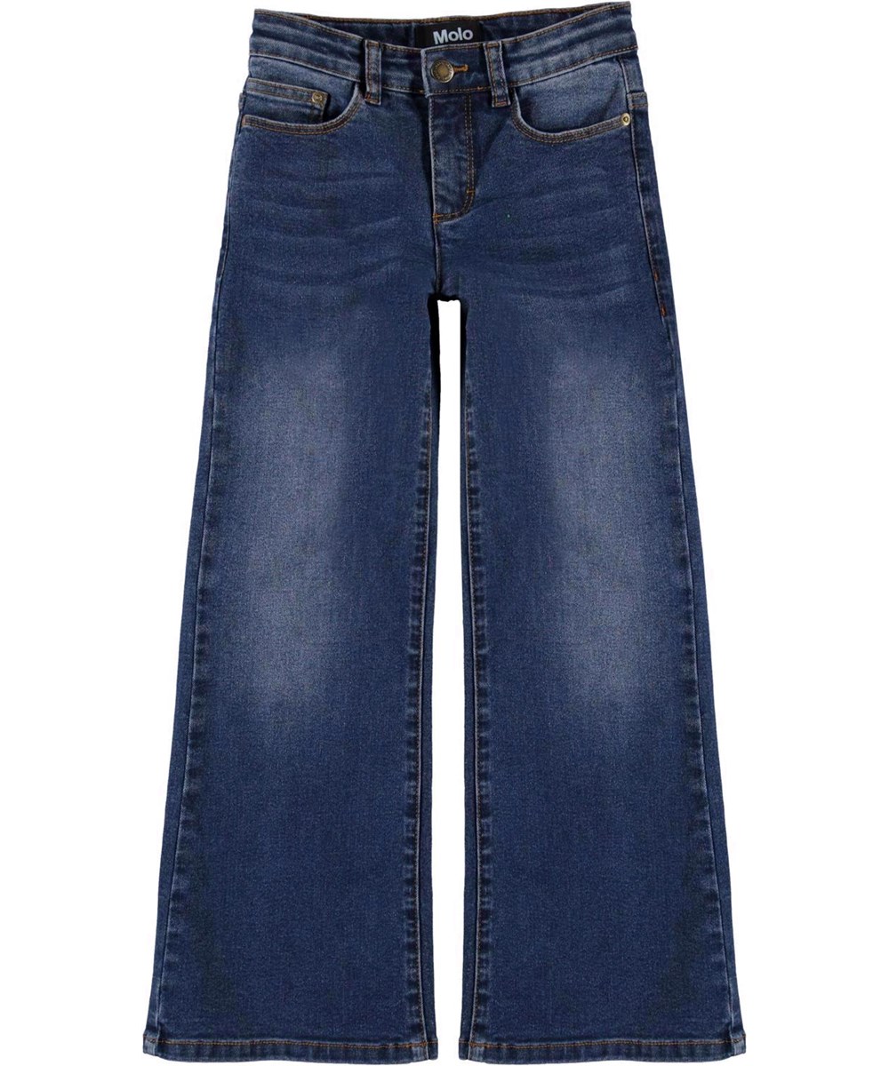 Asta - Ink Blue Denim - Blå jeans med vidd i benen.