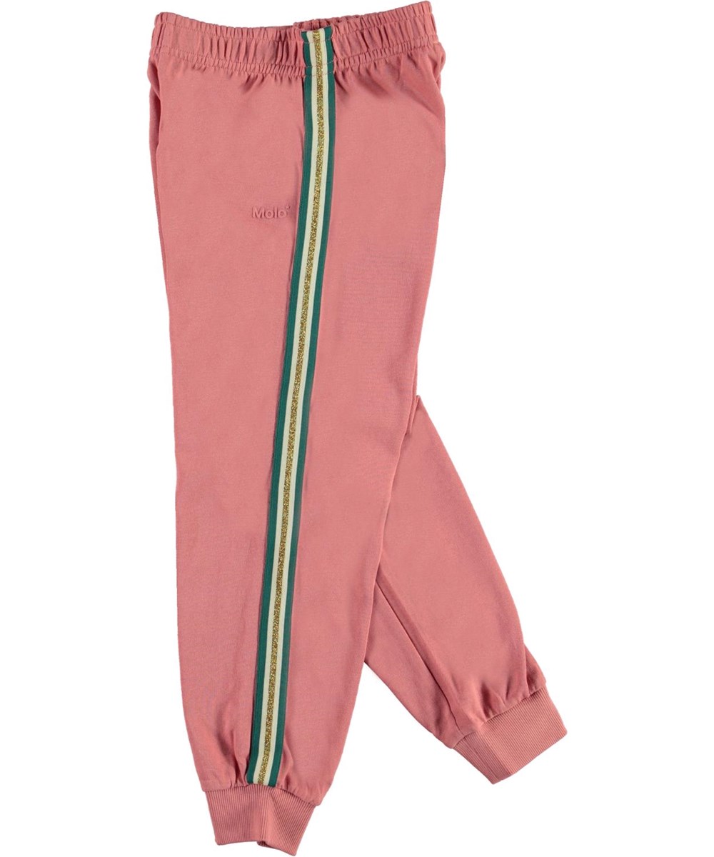 Ava - Vintage Rose - Ekologiska rosa mjukisbyxor med ränder 