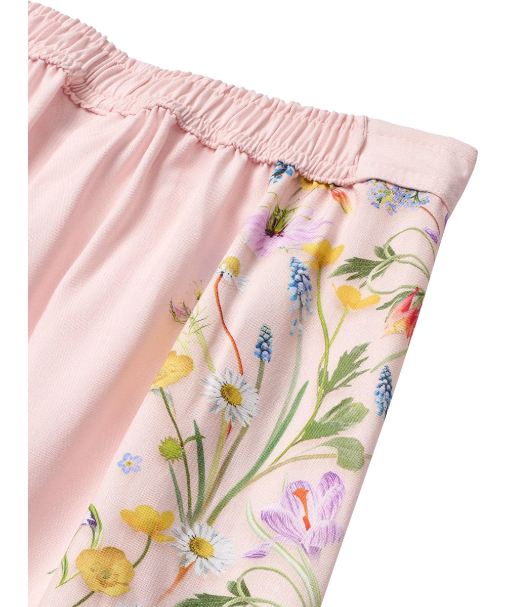 Azina - Vertical Flora - Rosa vida byxor för barn med blommönster