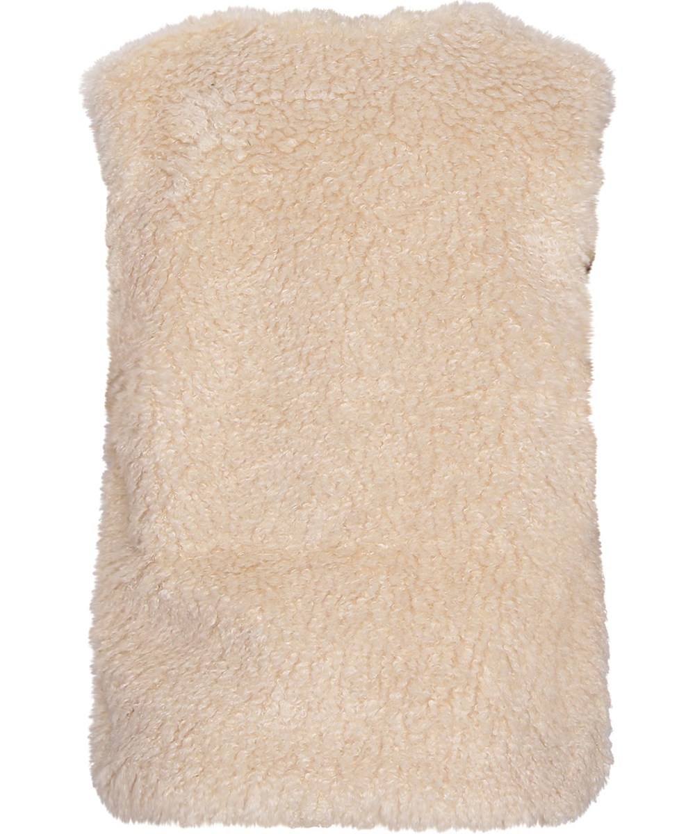 Hatcha - Whisper Pink - Off-white väst i fårskinn-look för barn.