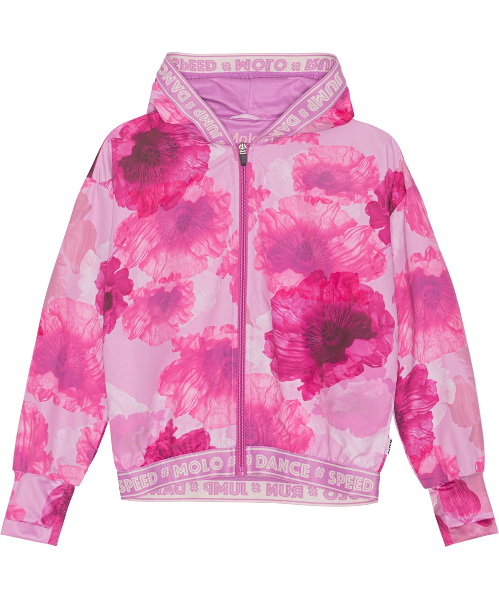 Ophelia - Dreamy Poppies - Sportjacka med rosa blommor.