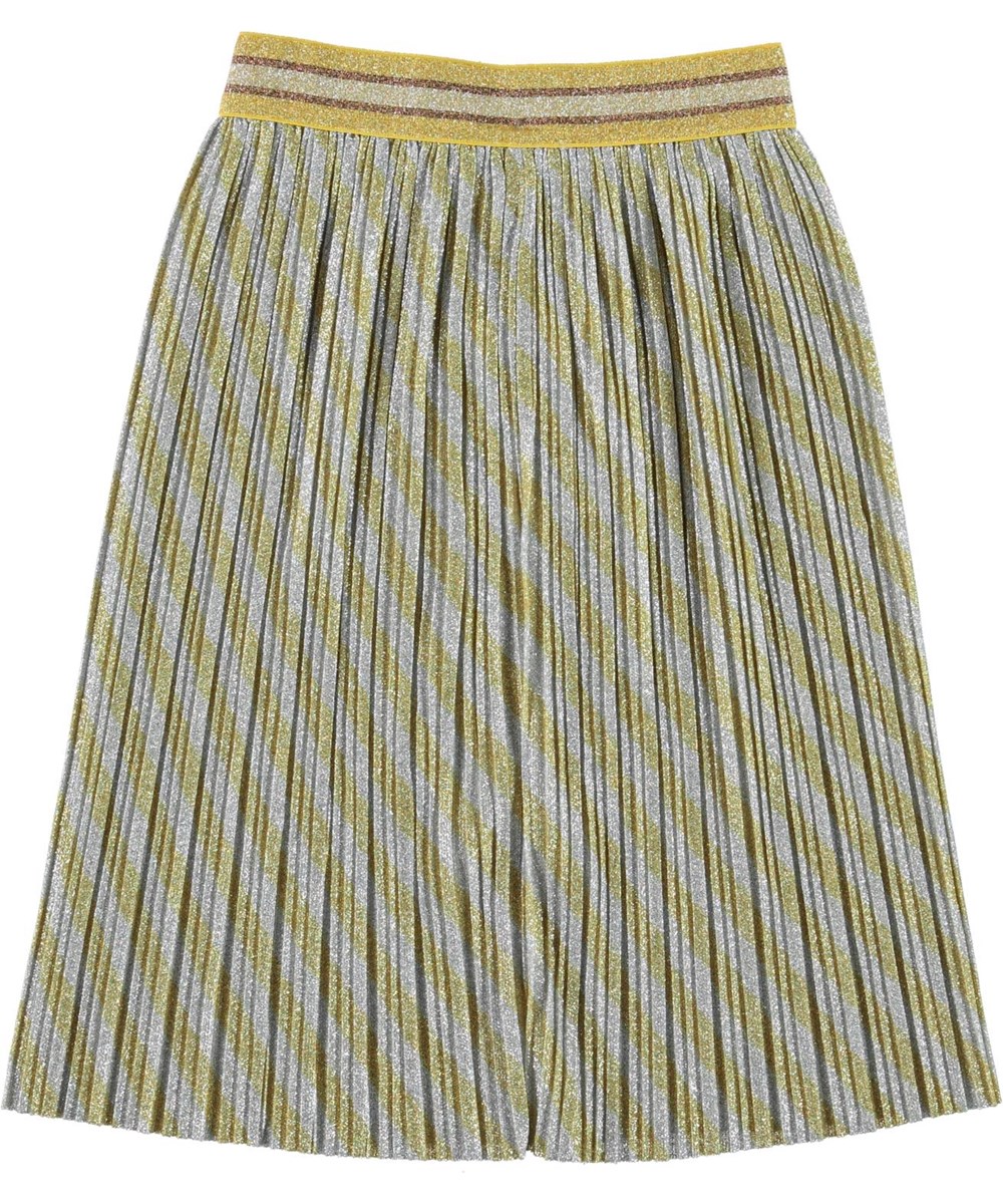 Bailini - Diagonal Gold - Plisserad kjol med guld och silver