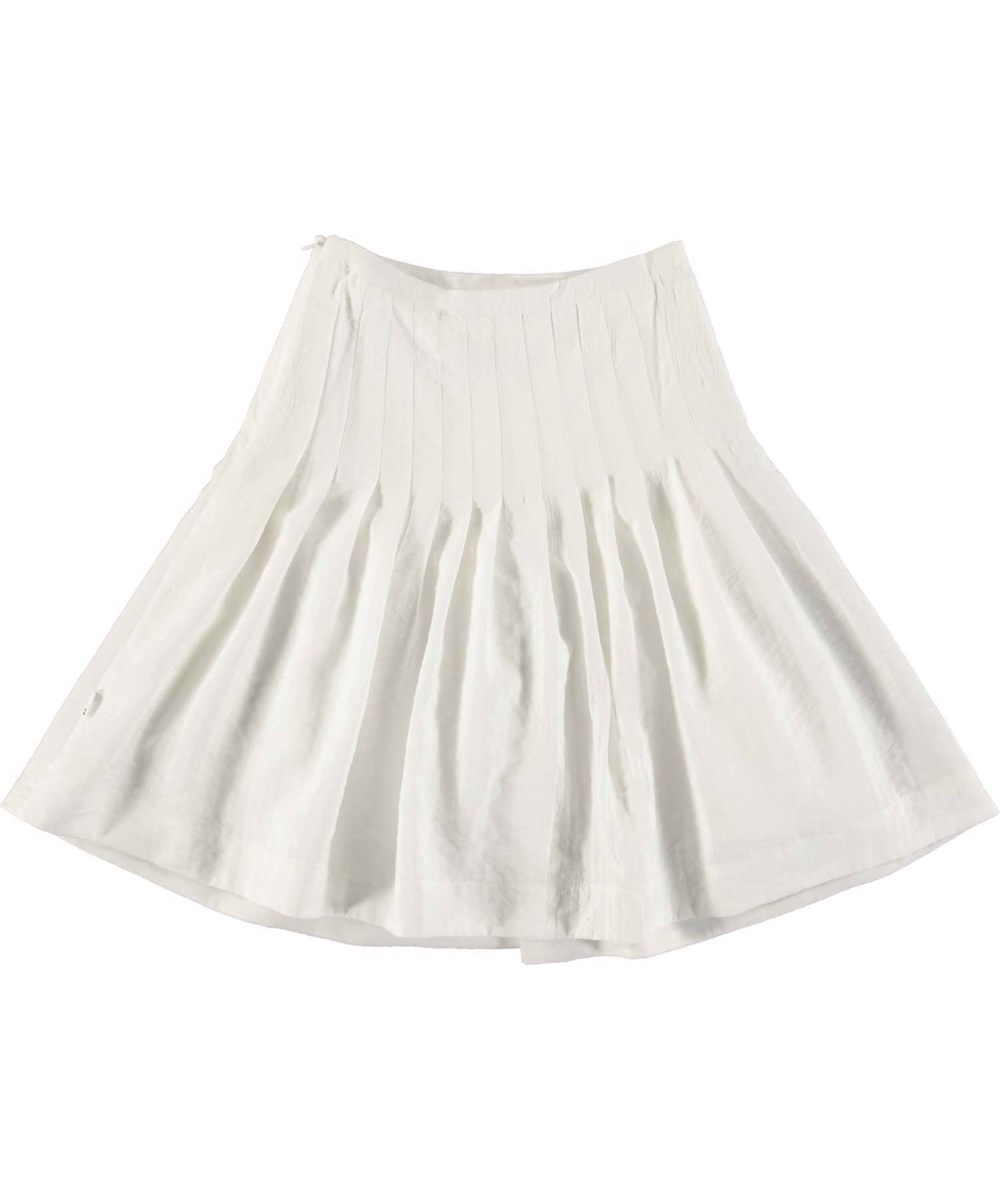 Baji - White - Vit Jeanskjol med veck.