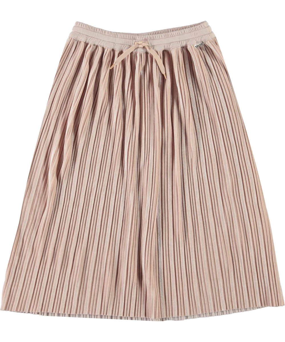 Becky - Cameo Rose - Rosa plisserad kjol med knytband