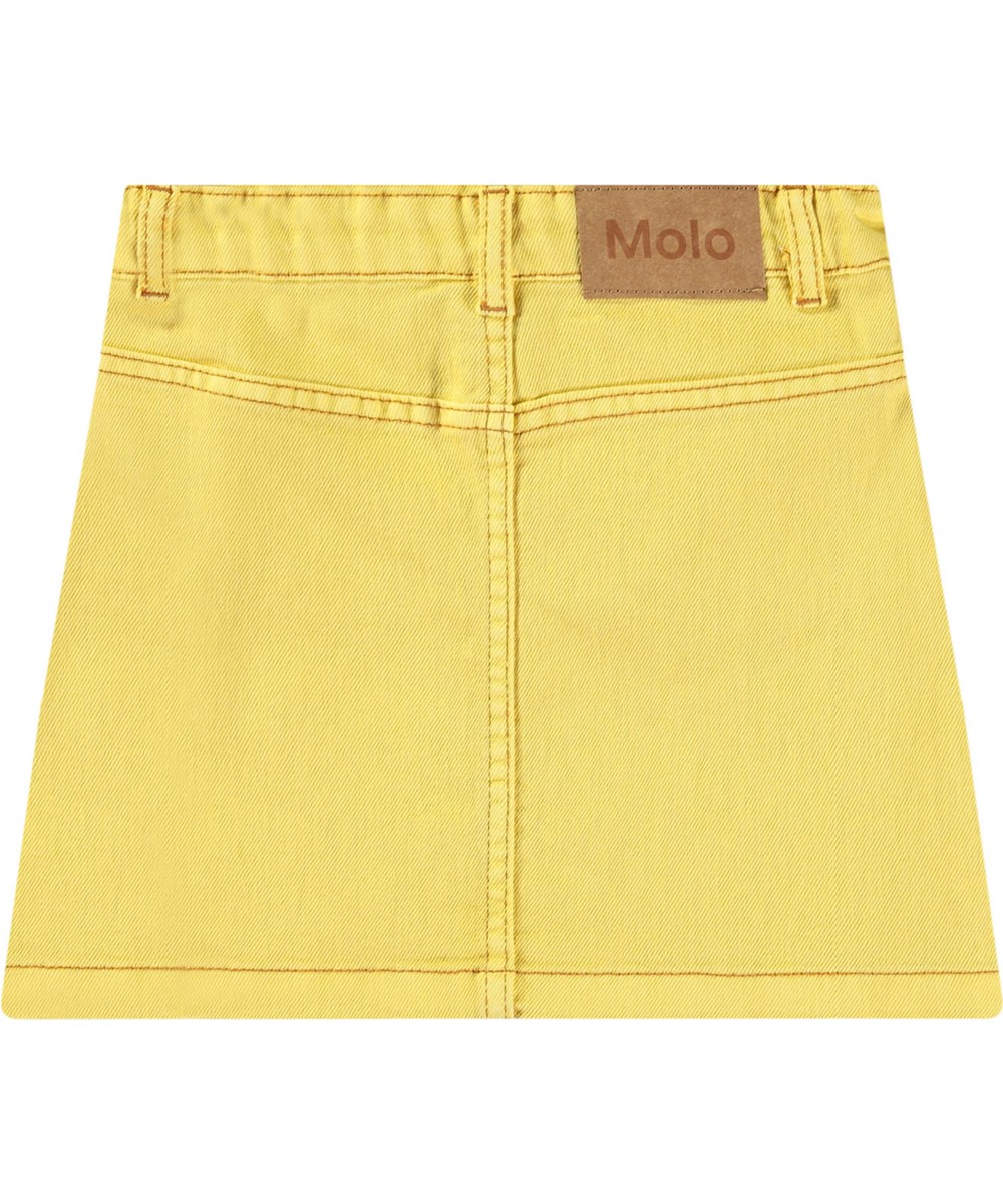 Bera - Sunbright - Gul denimkjol med guldiga knappar som knäpps för barn.