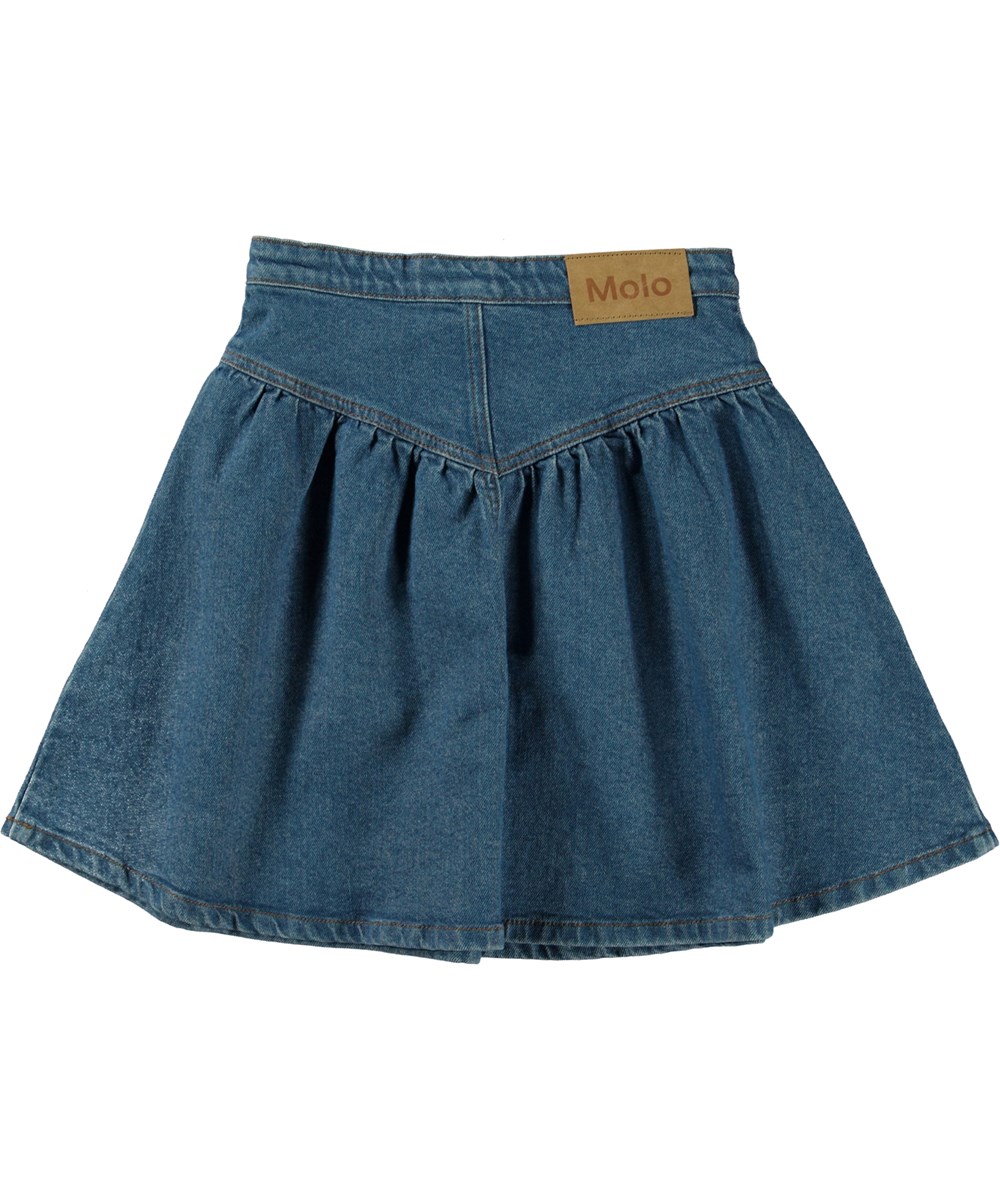 Betsy - Clear Blue - Mellanblå jeanskjol.